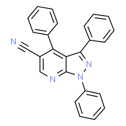 ChemSpider 2D Image | 1,3,4-Triphenyl-1H-pyrazolo[3,4-b]pyridine-5-carbonitrile | C25H16N4
