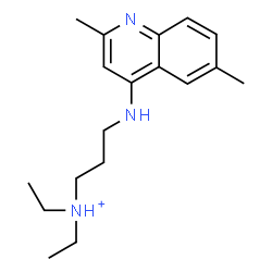 ChemSpider 2D Image | 3-[(2,6-Dimethyl-4-quinolinyl)amino]-N,N-diethyl-1-propanaminium | C18H28N3
