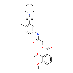 ChemSpider 2D Image | 2-{[4-Methyl-3-(1-piperidinylsulfonyl)phenyl]amino}-2-oxoethyl 2,3-dimethoxybenzoate | C23H28N2O7S