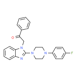 ChemSpider 2D Image | 2-{2-[4-(4-Fluorophenyl)-1-piperazinyl]-1H-benzimidazol-1-yl}-1-phenylethanone | C25H23FN4O