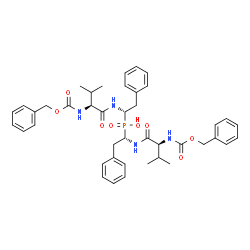ChemSpider 2D Image | Bis[(1S)-1-{[(2S)-2-{[(benzyloxy)carbonyl]amino}-3-methylbutanoyl]amino}-2-phenylethyl]phosphinic acid | C42H51N4O8P