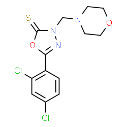 ChemSpider 2D Image | 5-(2,4-dichlorophenyl)-3-(morpholin-4-ylmethyl)-1,3,4-oxadiazole-2-thione | C13H13Cl2N3O2S