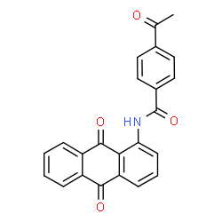 ChemSpider 2D Image | 4-Acetyl-N-(9,10-dioxo-9,10-dihydro-1-anthracenyl)benzamide | C23H15NO4