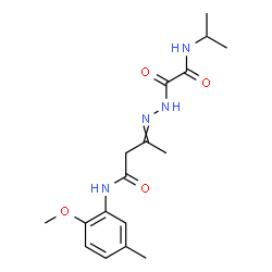 ChemSpider 2D Image | 3-{[(Isopropylamino)(oxo)acetyl]hydrazono}-N-(2-methoxy-5-methylphenyl)butanamide | C17H24N4O4