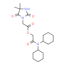 ChemSpider 2D Image | 2-(Dicyclohexylamino)-2-oxoethyl (4,4-dimethyl-2,5-dioxo-1-imidazolidinyl)acetate | C21H33N3O5