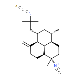 ChemSpider 2D Image | (1S,3aR,4S,6S,6aS,9aS,9bS)-1-Isocyano-6-(2-isothiocyanato-2-methylpropyl)-1,4-dimethyl-7-methylenedodecahydro-1H-phenalene | C22H32N2S