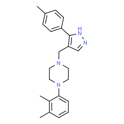 ChemSpider 2D Image | 1-(2,3-Dimethylphenyl)-4-{[5-(4-methylphenyl)-1H-pyrazol-4-yl]methyl}piperazine | C23H28N4