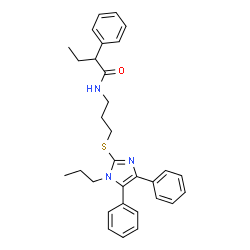 ChemSpider 2D Image | N-{3-[(4,5-Diphenyl-1-propyl-1H-imidazol-2-yl)sulfanyl]propyl}-2-phenylbutanamide | C31H35N3OS