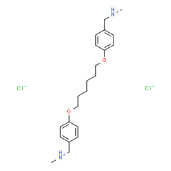 ChemSpider 2D Image | [1,6-Hexanediylbis(oxy-4,1-phenylene)]bis(N-methylmethanaminium) dichloride | C22H34Cl2N2O2