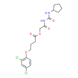 ChemSpider 2D Image | 2-[(Cyclopentylcarbamoyl)amino]-2-oxoethyl 4-(2,4-dichlorophenoxy)butanoate | C18H22Cl2N2O5