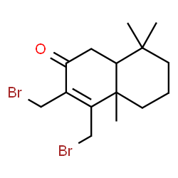 ChemSpider 2D Image | 3,4-Bis(bromomethyl)-4a,8,8-trimethyl-4a,5,6,7,8,8a-hexahydro-2(1H)-naphthalenone | C15H22Br2O