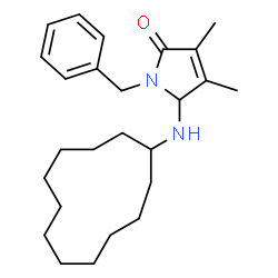 ChemSpider 2D Image | 1-Benzyl-5-(cyclododecylamino)-3,4-dimethyl-1,5-dihydro-2H-pyrrol-2-one | C25H38N2O