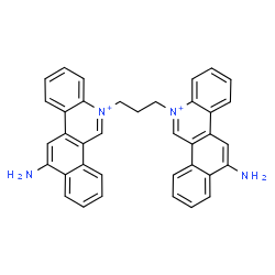 ChemSpider 2D Image | 6,6'-(1,3-Propanediyl)bis(12-aminobenzo[i]phenanthridinium) | C37H30N4