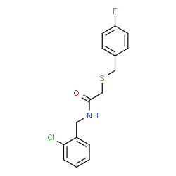 ChemSpider 2D Image | N-(2-Chlorobenzyl)-2-[(4-fluorobenzyl)sulfanyl]acetamide | C16H15ClFNOS