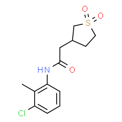 ChemSpider 2D Image | N-(3-Chloro-2-methylphenyl)-2-(1,1-dioxidotetrahydro-3-thiophenyl)acetamide | C13H16ClNO3S