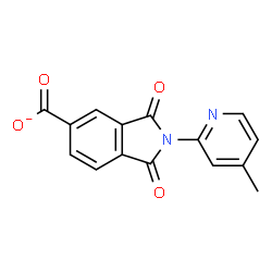 ChemSpider 2D Image | 2-(4-Methyl-2-pyridinyl)-1,3-dioxo-5-isoindolinecarboxylate | C15H9N2O4