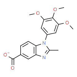 ChemSpider 2D Image | 2-Methyl-1-(3,4,5-trimethoxyphenyl)-1H-benzimidazole-5-carboxylate | C18H17N2O5