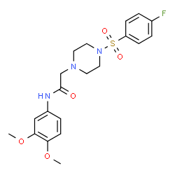 ChemSpider 2D Image | N-(3,4-Dimethoxyphenyl)-2-{4-[(4-fluorophenyl)sulfonyl]-1-piperazinyl}acetamide | C20H24FN3O5S