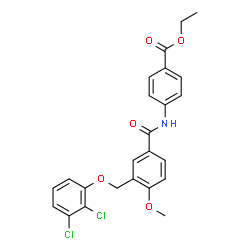 ChemSpider 2D Image | Ethyl 4-({3-[(2,3-dichlorophenoxy)methyl]-4-methoxybenzoyl}amino)benzoate | C24H21Cl2NO5