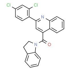 ChemSpider 2D Image | [2-(2,4-Dichlorophenyl)-4-quinolinyl](2,3-dihydro-1H-indol-1-yl)methanone | C24H16Cl2N2O