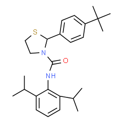 ChemSpider 2D Image | N-(2,6-Diisopropylphenyl)-2-[4-(2-methyl-2-propanyl)phenyl]-1,3-thiazolidine-3-carboxamide | C26H36N2OS