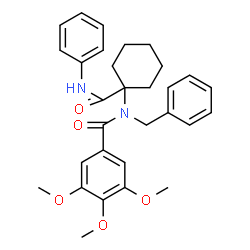 ChemSpider 2D Image | N-Benzyl-3,4,5-trimethoxy-N-[1-(phenylcarbamoyl)cyclohexyl]benzamide | C30H34N2O5