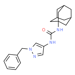 ChemSpider 2D Image | 1-Adamantan-1-yl-3-(1-benzyl-1H-pyrazol-4-yl)urea | C21H26N4O