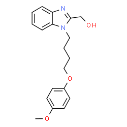 ChemSpider 2D Image | 1-[4-(4-Methoxyphenoxy)butyl]-1H-benzimidazole-2-methanol | C19H22N2O3