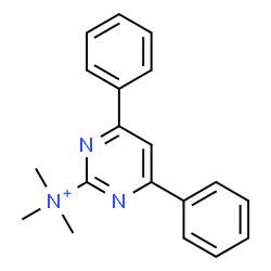 ChemSpider 2D Image | N,N,N-Trimethyl-4,6-diphenyl-2-pyrimidinaminium | C19H20N3