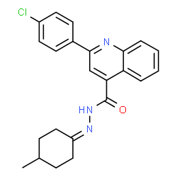 ChemSpider 2D Image | 2-(4-Chlorophenyl)-N'-(4-methylcyclohexylidene)-4-quinolinecarbohydrazide | C23H22ClN3O