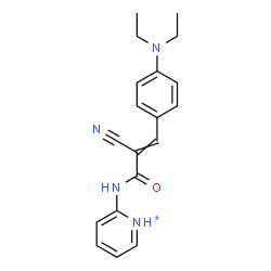 ChemSpider 2D Image | 2-({2-Cyano-3-[4-(diethylamino)phenyl]acryloyl}amino)pyridinium | C19H21N4O