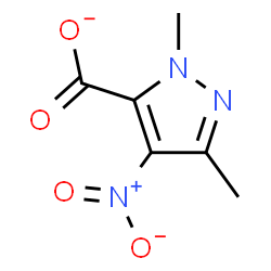 ChemSpider 2D Image | 1,3-Dimethyl-4-nitro-1H-pyrazole-5-carboxylate | C6H6N3O4