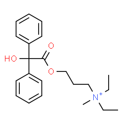 ChemSpider 2D Image | N,N-Diethyl-3-[2-hydroxy(diphenyl)acetoxy]-N-methyl-1-propanaminium | C22H30NO3