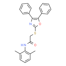 ChemSpider 2D Image | N-(2,6-Dimethylphenyl)-2-[(4,5-diphenyl-1,3-oxazol-2-yl)sulfanyl]acetamide | C25H22N2O2S