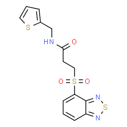 ChemSpider 2D Image | 3-(2,1,3-Benzothiadiazol-4-ylsulfonyl)-N-(2-thienylmethyl)propanamide | C14H13N3O3S3