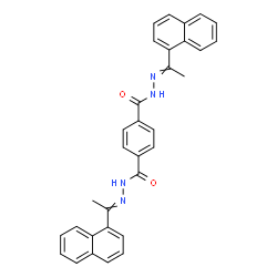ChemSpider 2D Image | N'~1~,N'~4~-Bis[1-(1-naphthyl)ethylidene]terephthalohydrazide | C32H26N4O2