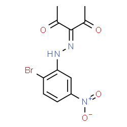 ChemSpider 2D Image | 3-[(2-Bromo-5-nitrophenyl)hydrazono]-2,4-pentanedione | C11H10BrN3O4