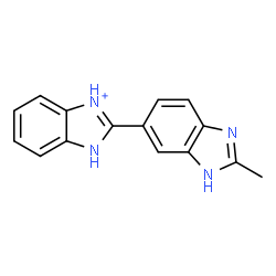 ChemSpider 2D Image | 2-(2-Methyl-1H-benzimidazol-6-yl)-1H-3,1-benzimidazol-3-ium | C15H13N4