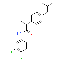 ChemSpider 2D Image | N-(3,4-Dichlorophenyl)-2-(4-isobutylphenyl)propanamide | C19H21Cl2NO