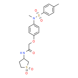 ChemSpider 2D Image | N-(1,1-Dioxidotetrahydro-3-thiophenyl)-2-(4-{methyl[(4-methylphenyl)sulfonyl]amino}phenoxy)acetamide | C20H24N2O6S2