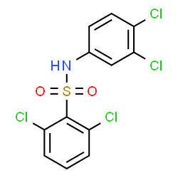 ChemSpider 2D Image | 2,6-Dichloro-N-(3,4-dichlorophenyl)benzenesulfonamide | C12H7Cl4NO2S