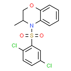 ChemSpider 2D Image | 4-[(2,5-Dichlorophenyl)sulfonyl]-3-methyl-3,4-dihydro-2H-1,4-benzoxazine | C15H13Cl2NO3S