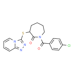 ChemSpider 2D Image | 1-(4-Chlorobenzoyl)-3-([1,2,4]triazolo[4,3-a]pyridin-3-ylsulfanyl)-2-azepanone | C19H17ClN4O2S