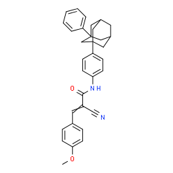 ChemSpider 2D Image | 2-Cyano-3-(4-methoxyphenyl)-N-[4-(3-phenyladamantan-1-yl)phenyl]acrylamide | C33H32N2O2