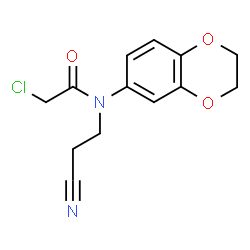 ChemSpider 2D Image | 2-Chloro-N-(2-cyanoethyl)-N-(2,3-dihydro-1,4-benzodioxin-6-yl)acetamide | C13H13ClN2O3