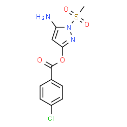 ChemSpider 2D Image | 5-Amino-1-(methylsulfonyl)-1H-pyrazol-3-yl 4-chlorobenzoate | C11H10ClN3O4S
