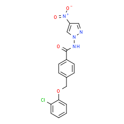 ChemSpider 2D Image | 4-[(2-Chlorophenoxy)methyl]-N-(4-nitro-1H-pyrazol-1-yl)benzamide | C17H13ClN4O4