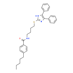 ChemSpider 2D Image | N-{4-[(4,5-Diphenyl-1H-imidazol-2-yl)sulfanyl]butyl}-4-pentylbenzamide | C31H35N3OS