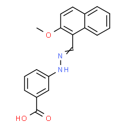 ChemSpider 2D Image | 3-{2-[(2-Methoxy-1-naphthyl)methylene]hydrazino}benzoic acid | C19H16N2O3