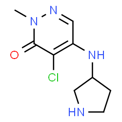 ChemSpider 2D Image | 4-Chloro-2-methyl-5-(3-pyrrolidinylamino)-3(2H)-pyridazinone | C9H13ClN4O